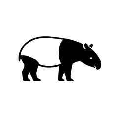 silhouette of a tapir