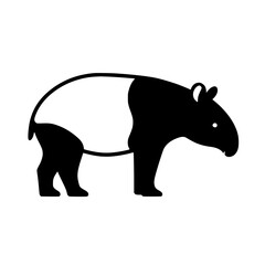 silhouette of a tapir