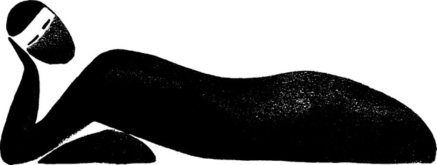 Obraz premium Abstract minimalist silhouette of reclining figure