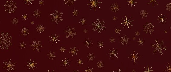 Festive gold snowflake pattern on a deep red background. Perfect for Christmas, winter, and holiday designs. Ide