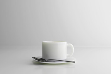 cup of coffee on a white background
