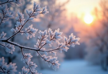 Sparkling Hoarfrost Crystals Coating Tree Branches in Gripping Winter Wonderland