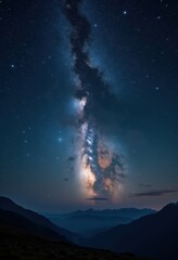 Spectacular Milky Way Galaxy Night Sky Overarching Stars Celestial Wonders in Majestic Darkness