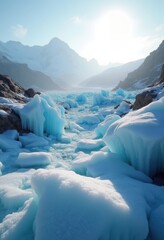 Stunning Periglacial Landscape Glacial Ice Forms Unique Cold Climate Serenity Rugged Terrain Geological Wonders