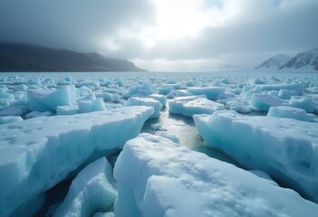 Vast Ice Field Glacial Expanse Frozen Landscape White Majesty Natural Hypnotic Formation