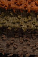 multi colored fabric chart