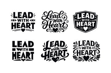 Fototapeta premium February Leadership Lettering. February leadership inspiration. Set lettering. harmonious lettering variations of the same emblematic concept, each with