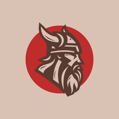 Viking Icon Design Featuring Norse Warrior Helmet Axe and Mythology
