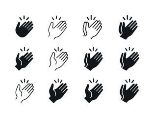 Fototapeta premium Standing Ovation Icons. Standing ovation. Icon set. Set Logo of standing ovation: clapping icon pair. harmonious logo variations of the same emblematic