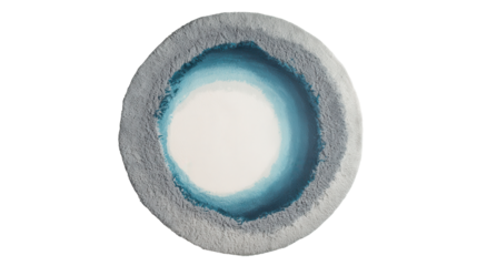 Abstract watercolor circle art depicting a serene blue and gray gradient formation, creating a peaceful and fluid background texture, available with a transparent background