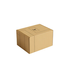 Fototapeta premium Cardboard Box Package Isolated on White Background
