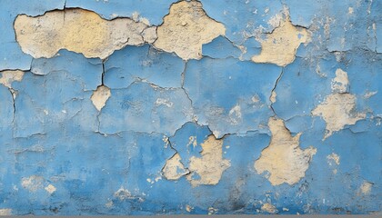 Obraz premium Seamless background of old painted surface with peeling layers and cracked texture