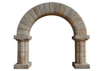 Stone archway with columns architecture ancient isolated on a transparent background