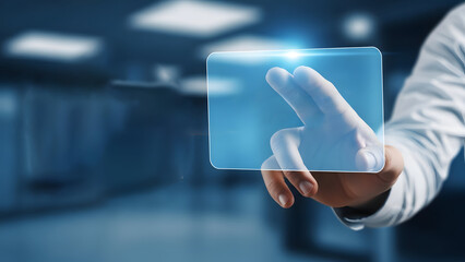 Touchscreen Interaction Technology Hand Futuristic Interface Innovation Concept