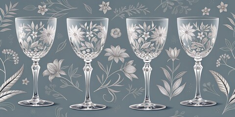 flower background with champagne