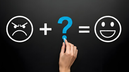 Satisfaction Equation Concept Positive Thinking Happiness Solution Problem Solving