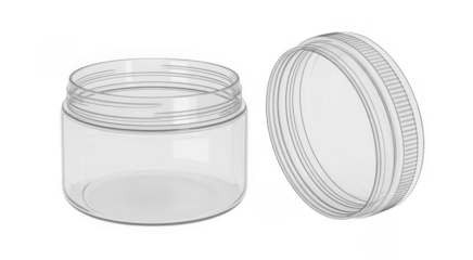 Clear jar and lid glass transparent isolated on a transparent background