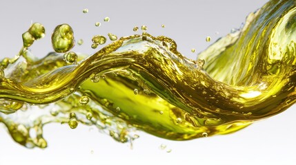 Water swirls with yellow liquid in bright light during a studio shoot capturing movement and fluid dynamics