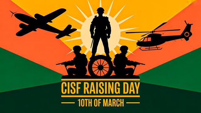 Cisf raising day patriotic illustration honoring security forces
