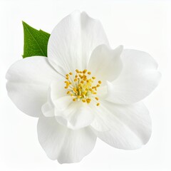 Fototapeta premium Elegant white jasmine flower with delicate petals against a clean background