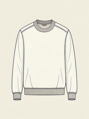 Minimalist sweater outline on plain neutral background