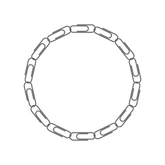 Paper clips framing with blank space. Framing graphic design template. Symbol isolated on white background. Vector illustration