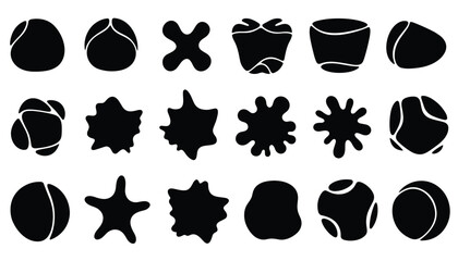 Abstract Black Shape Collection &ndash; Organic and Geometric Forms in Stylized Design Vector 