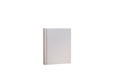 A single white hardcover book isolated on white background as an empty 3d paper design illustration