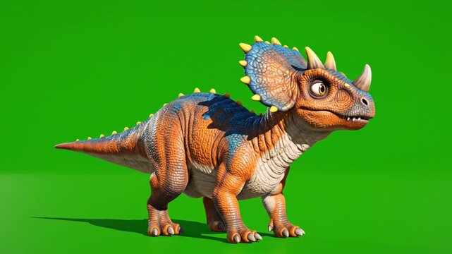 Animated cartoon dinosaur sequence showcasing different facial expressions and
