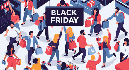 Crowd of People Shopping on Black Friday 2.