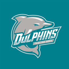 Dolphin Ocean Animal Mascot Vector Logo © Ilhustrator