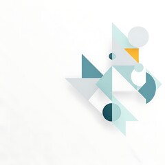 Geometric shapes composition with triangles and circles