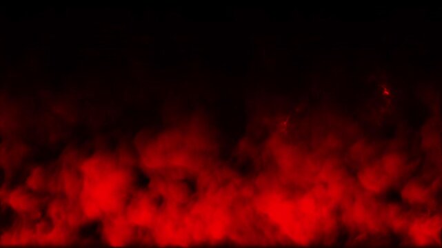Red smoke isolated on green screen background chroma key alpha channel. Small White smoke isolated overlay. Red Fog Smoke Overlay on Black Background.