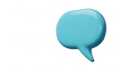 Blue Speech Bubble communication isolated on a transparent background