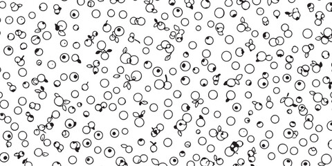 Numerous small circles and dots scattered across a white background, abstract pattern