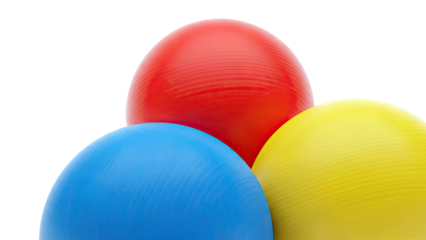 Three Colorful Bouncy Balls