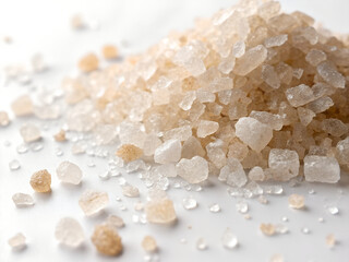 Kosher salt on white