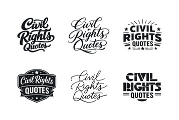 Fototapeta premium Diverse Lettering Variations. Civil Rights Quotes. Set lettering. harmonious lettering variations of the same emblematic concept, each with different artistic