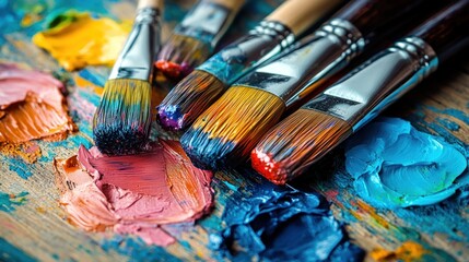 Obraz premium Colorful paintbrushes and palette
