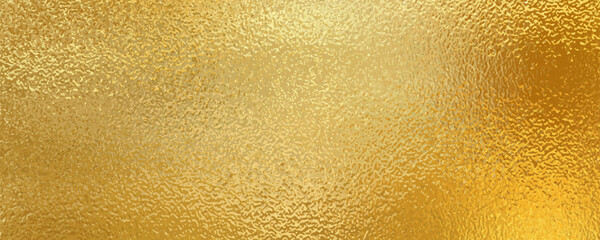 Gold foil leaf texture glass background. frosted glass texture background, raster version. Abstract gradient bright light reflection and shiny rough texture surface. Gold rough metal background