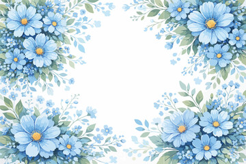 Fototapeta premium Bright yellow floral background with decorative flowers and ornamental pattern