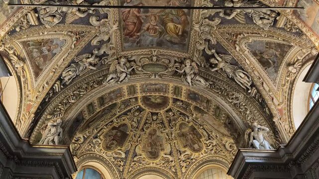 LOCARNO, SWITZERLAND, Baroque interior of The Chiesa Nuova, also known as S. Maria Assunta Church