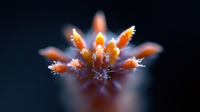 Vibrant orange nudibranch sea slug with translucent cerata tentacles glowing against dark blue ocean background for marine biology education content.