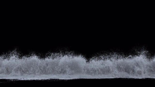 High-quality cinematic water splash footage with realistic liquid motion and dynamic droplets. Perfect for visual effects compositing, product advertisements, slow-motion effects, motion graphics