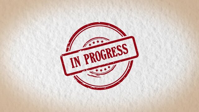 IN PROGRESS stamp style word