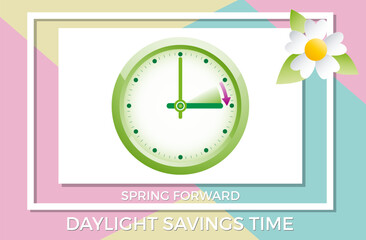 Clock showing the one hour change during the daylight saving time