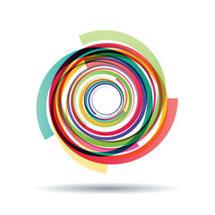 Colorful abstract spiral swirl vector design element