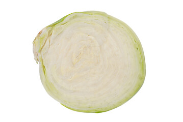 half of white young cabbage