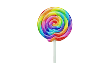 Rainbow Swirl Lollipop with Glitter