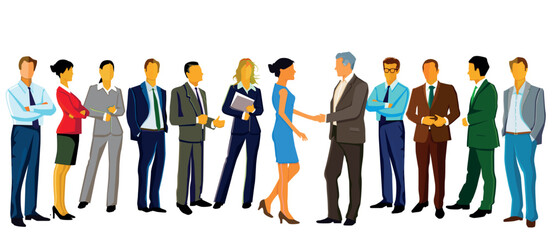 Gruppe von Gesch&auml;ftsleute gesch&auml;ftlich Karriere, auf wei&szlig;em Hintergrund, Illustration isoliert